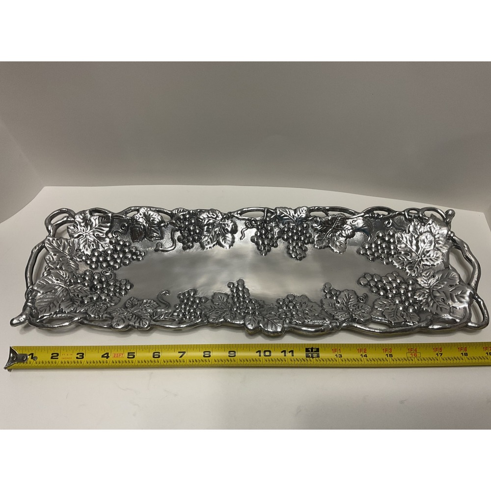 Arthur Court Aluminum Grape Oblong Serving Tray 18.5 Inch 100900 New in Box